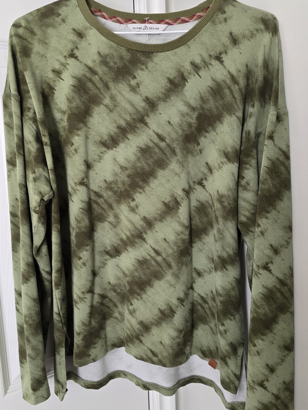Alpine Olive & Dark Olive Tie-Dye Crewneck Sweater